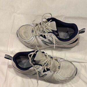 New Balance 857 White and Navy Sneakers